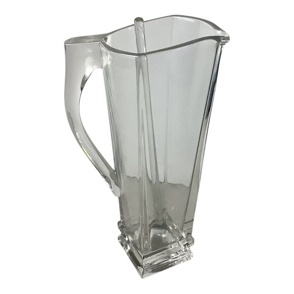 Crystal Martini Pitcher Quattro Design With Stirrer 11.5" Tall Elegant - Picture 7 of 8